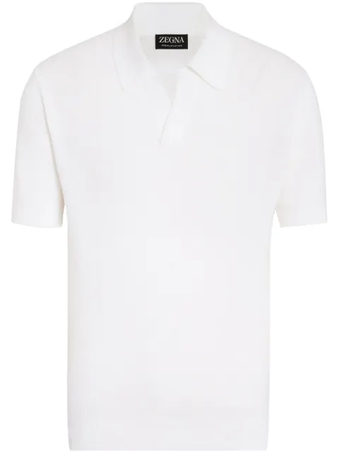 Zegna v-neck cotton polo shirt 