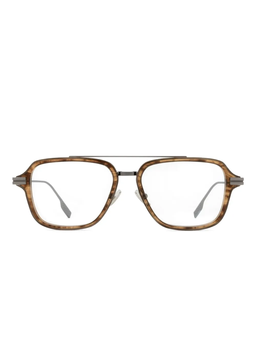 Zegna lunettes de vue à monture géométrique | marron | Image 1