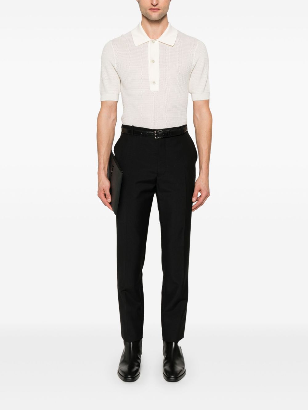 TOM FORD knitted polo shirt - Wit