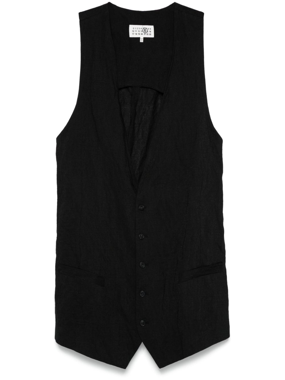 MM6 Maison Margiela Gilet met watervalhals Zwart