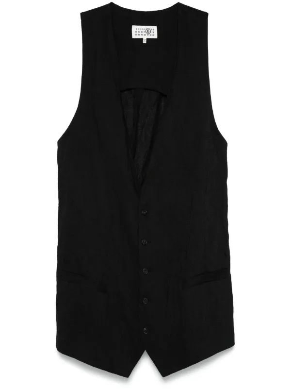 mm6 ベスト MM6 Maison Margiela プランジネック ベスト | ブラック | FARFETCH JP