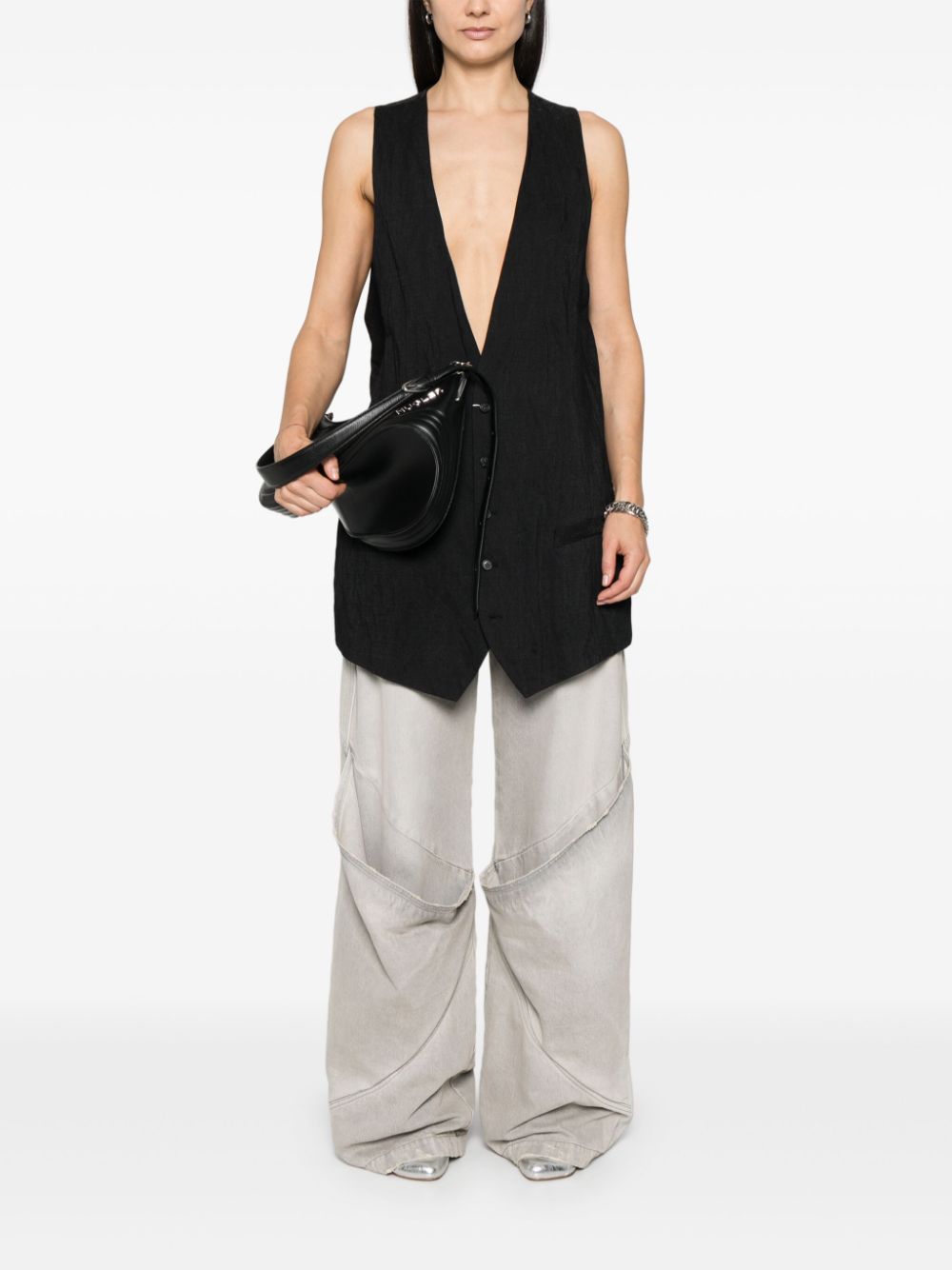 MM6 Maison Margiela plunging-neck gilet - Zwart