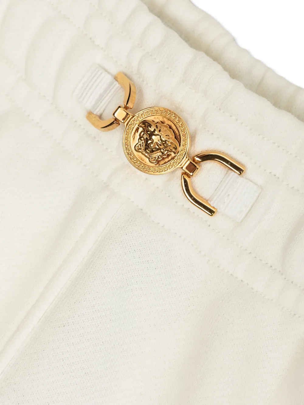Versace Kids Trainingsshorts met Sangallo borduurwerk Wit