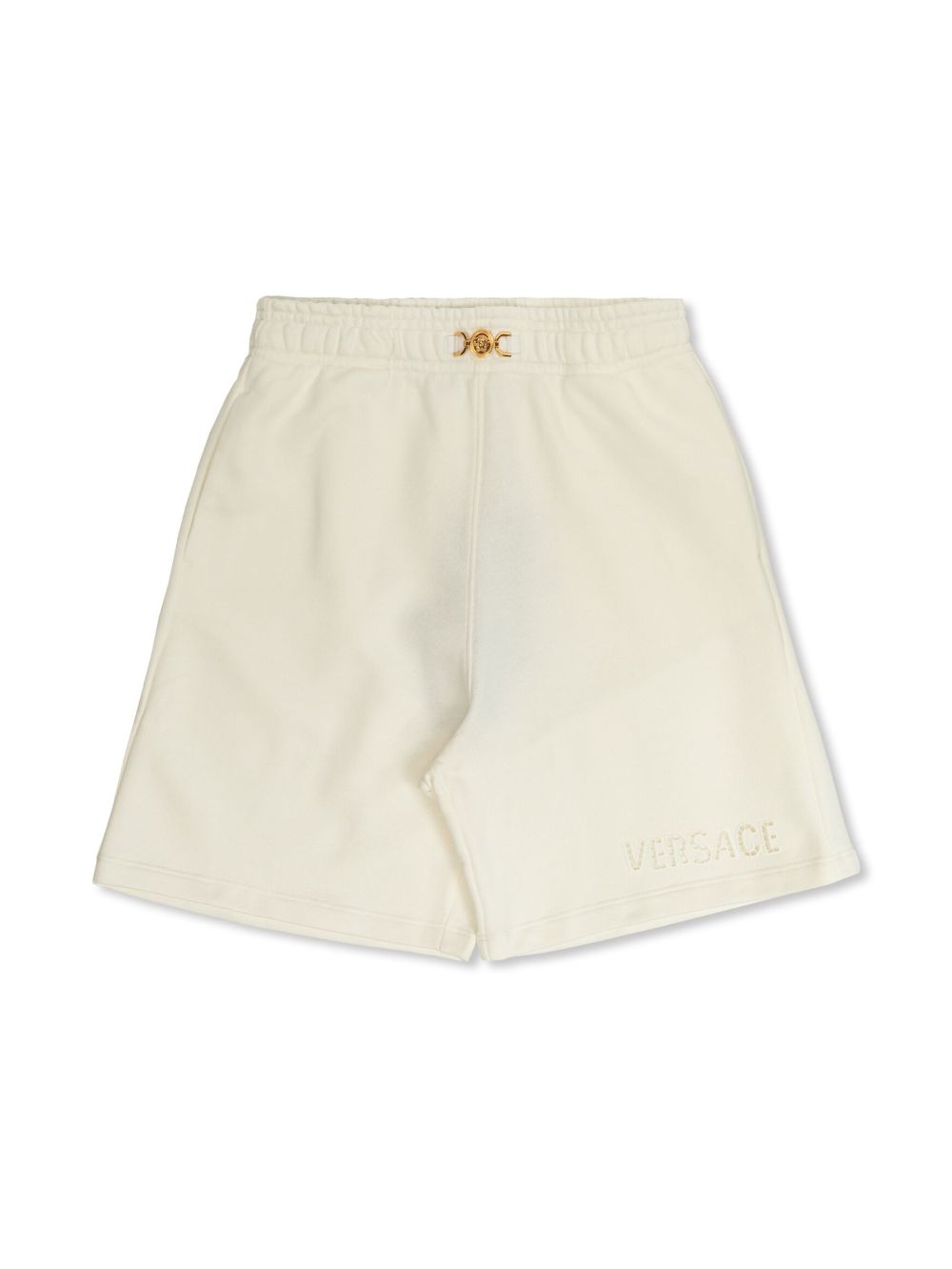 Versace Kids Sangallo-emnroidered track shorts - White