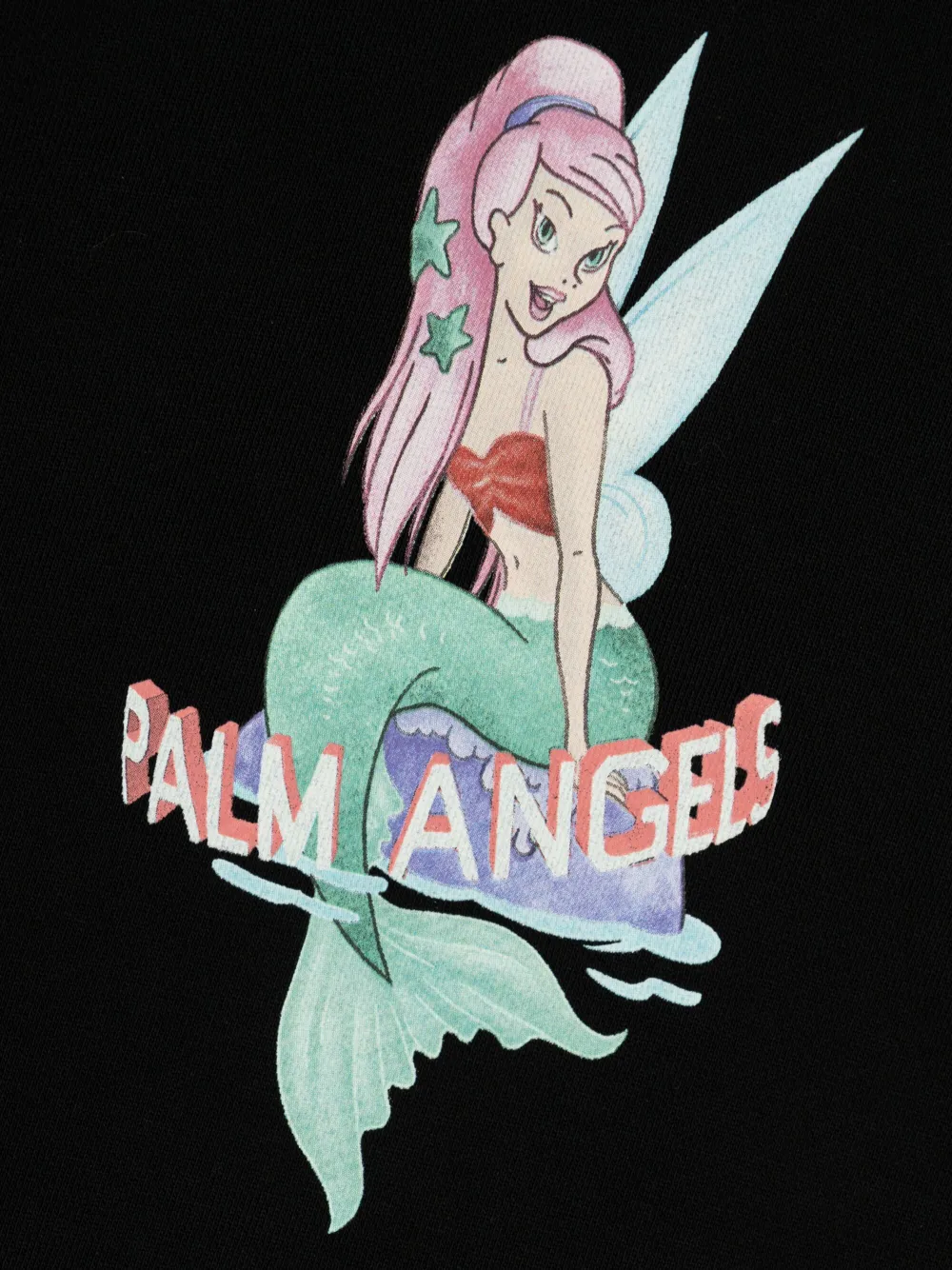 Palm Angels Kids Hoodie met zeemeerminprint Zwart