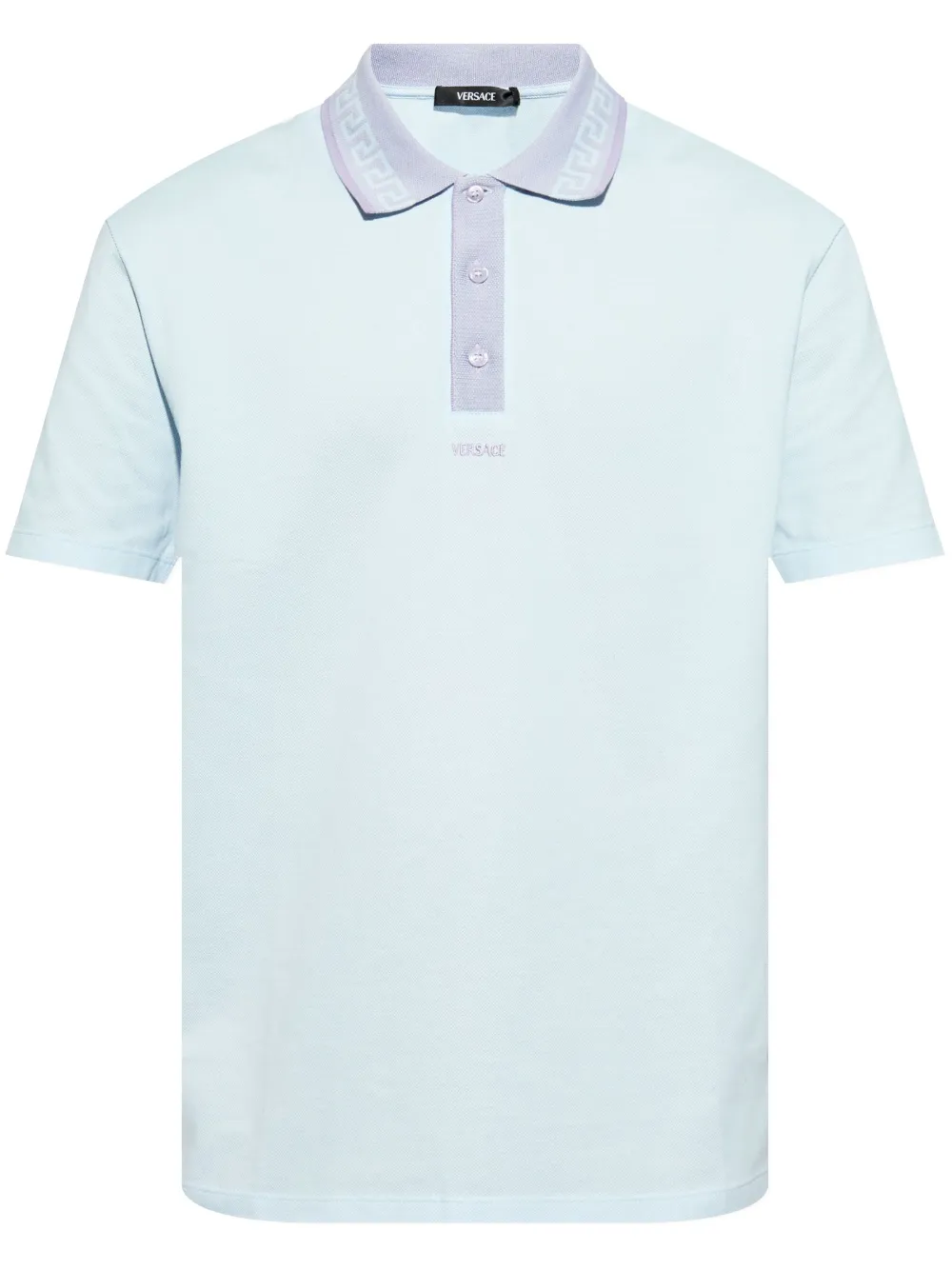 Greca-detail polo shirt