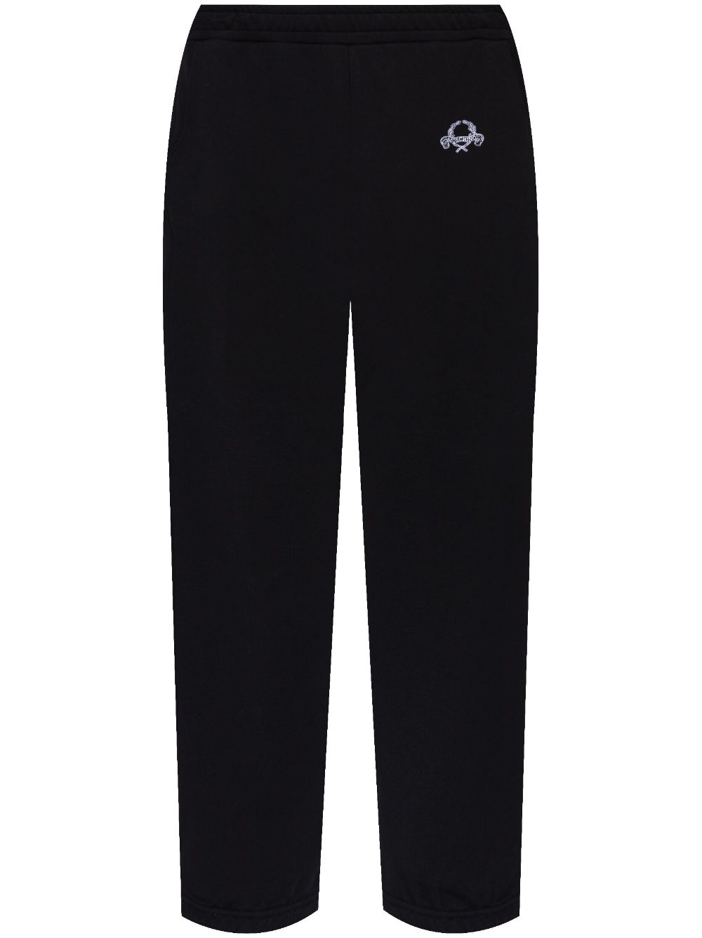 Moschino logo-embroidered trousers Zwart