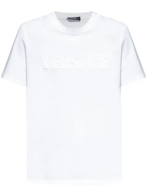 Versace playera bordado con flecos
