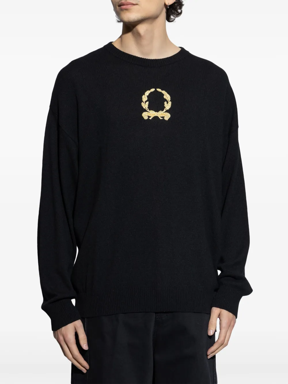 Moschino Trui met geborduurd logo Zwart