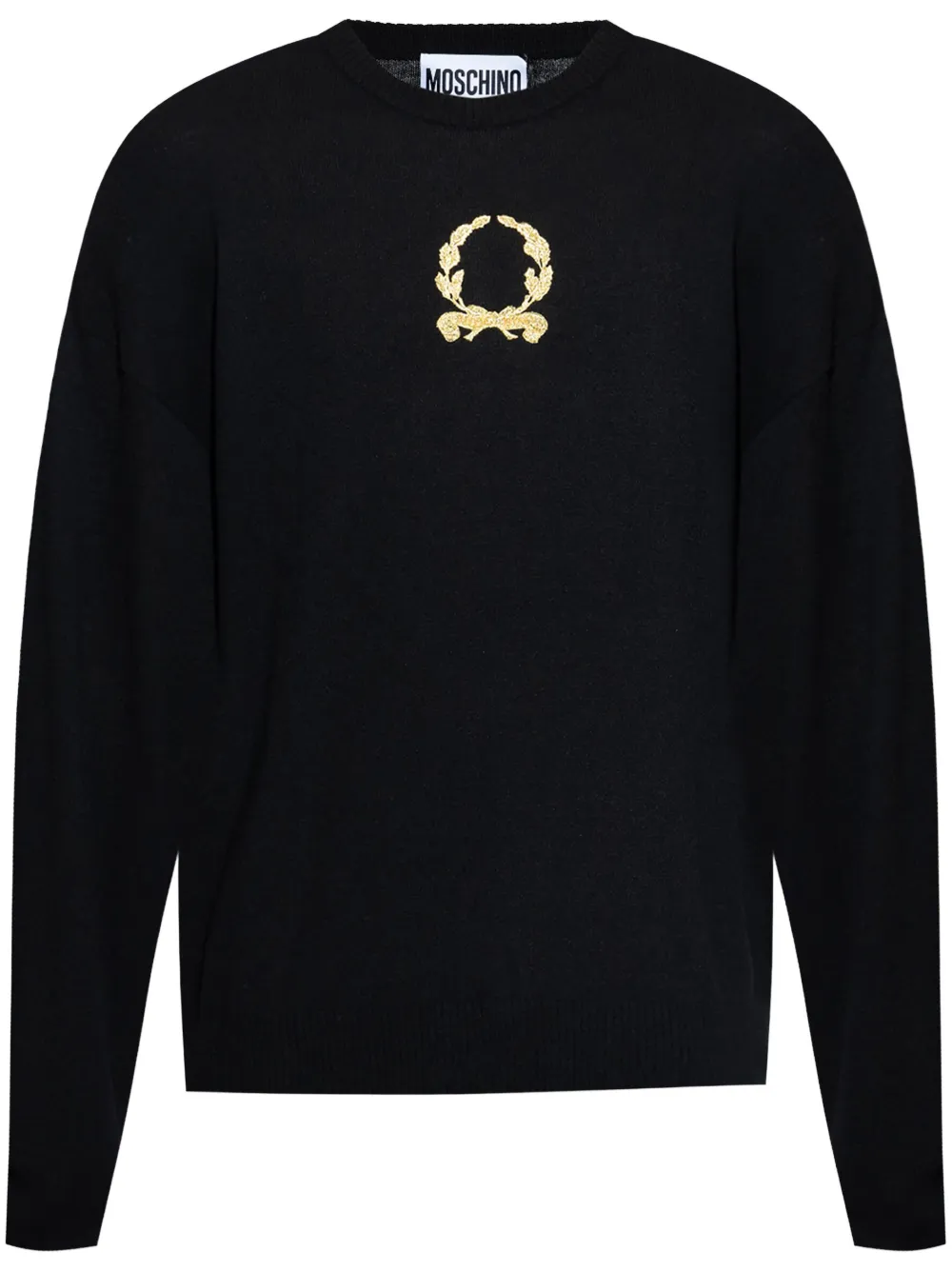Moschino Trui met geborduurd logo Zwart