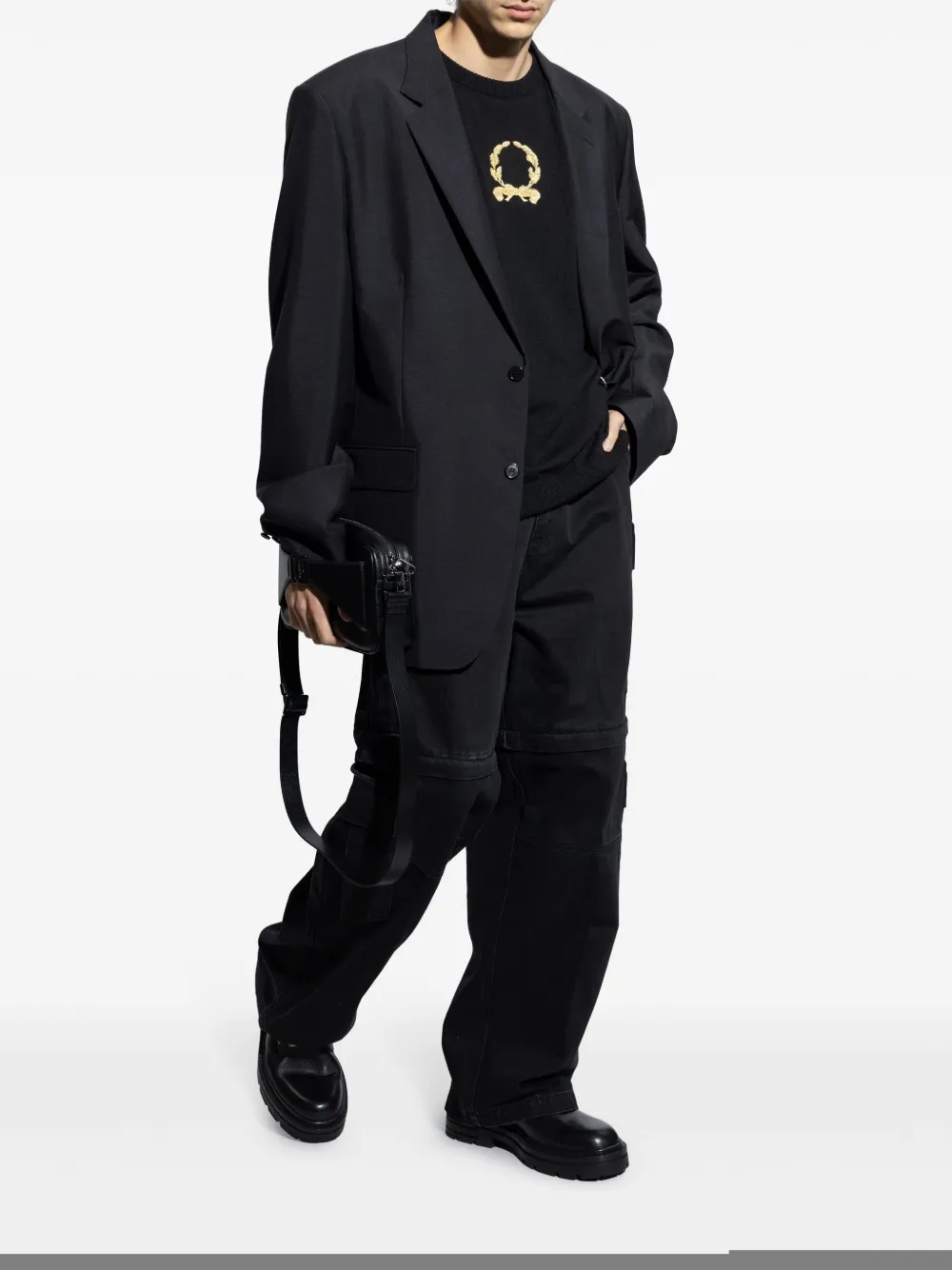 Moschino Trui met geborduurd logo - Zwart