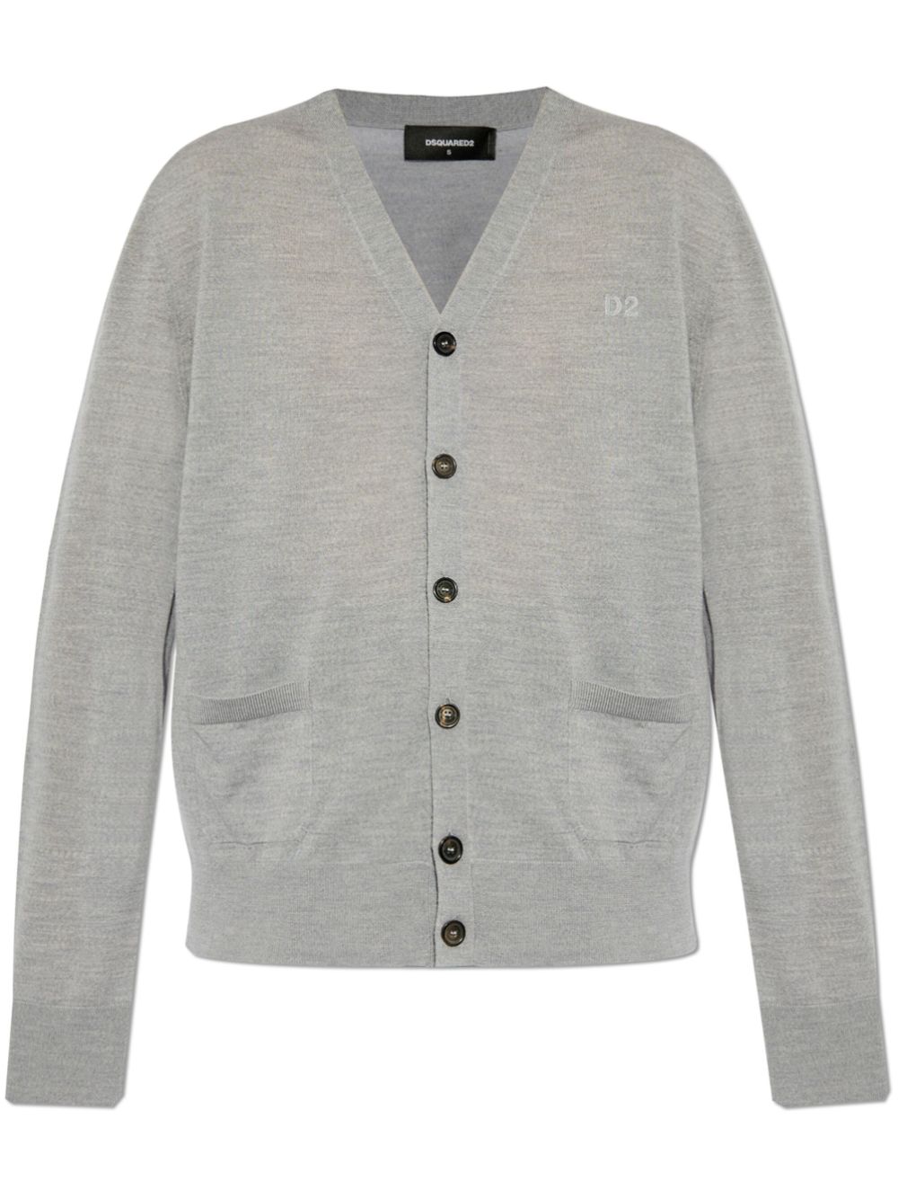 DSQUARED2 logo-embroidered cardigan - Grey