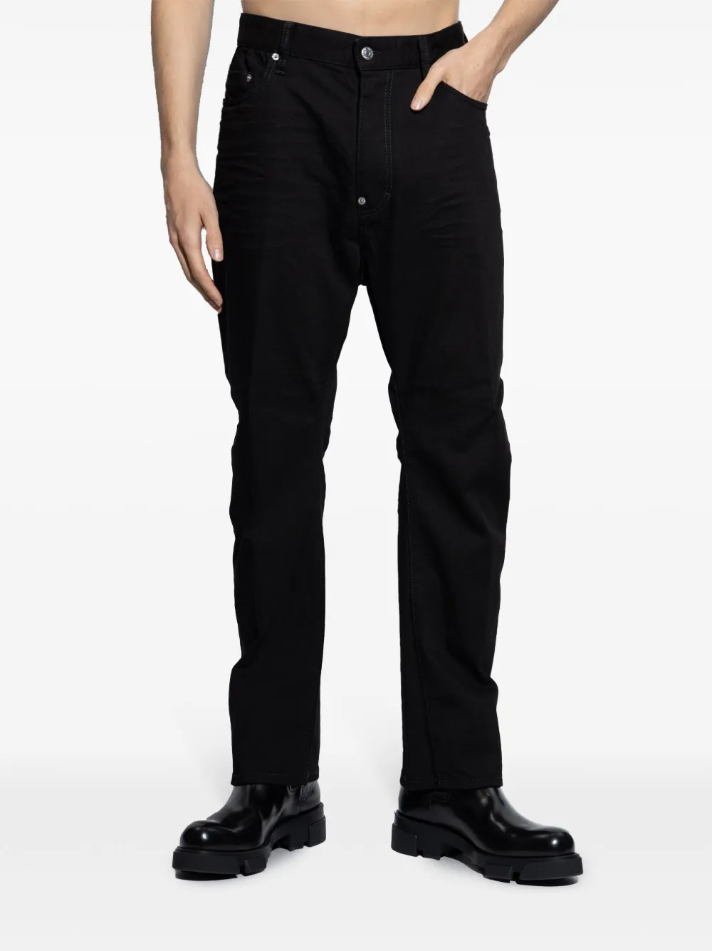 Shop Dsquared2 Tapered Jeans In Black