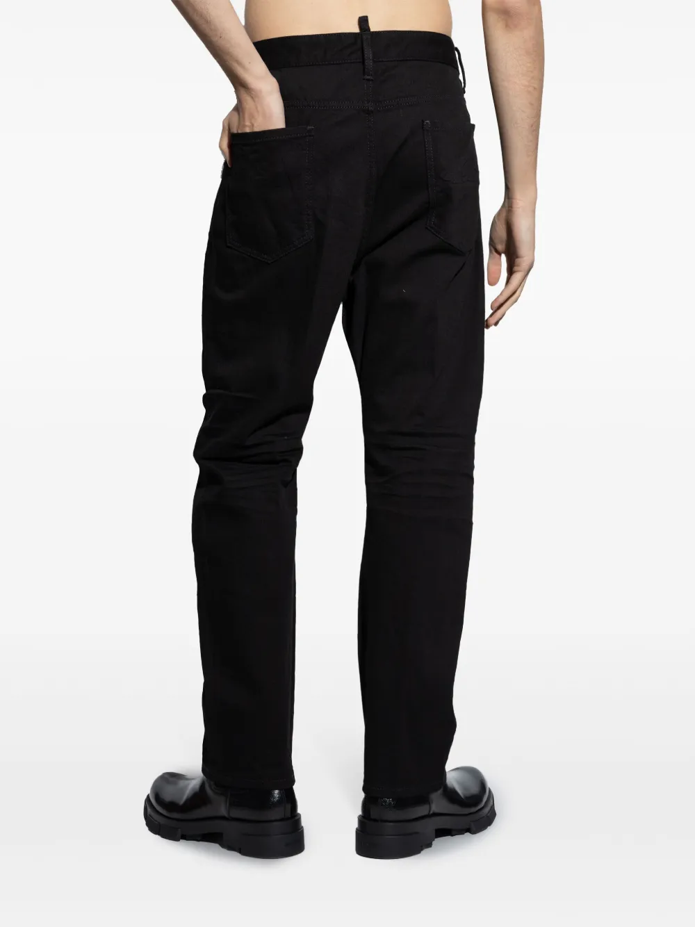 Shop Dsquared2 Tapered Jeans In Black