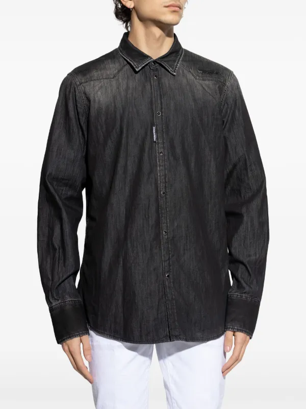 DSQUARED2 Distressed Shirt | Black | FARFETCH