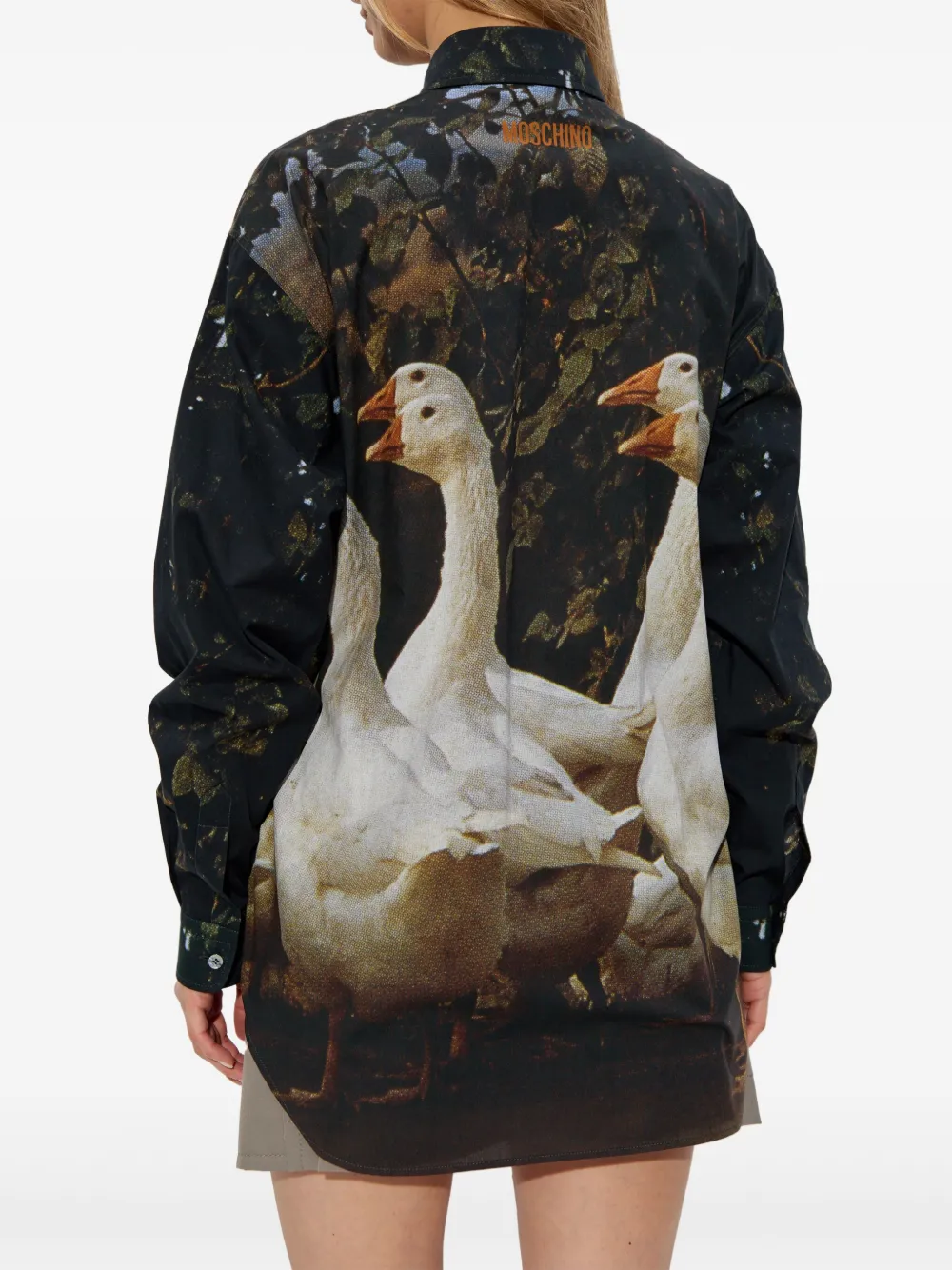 Moschino blouse met grafische print Zwart