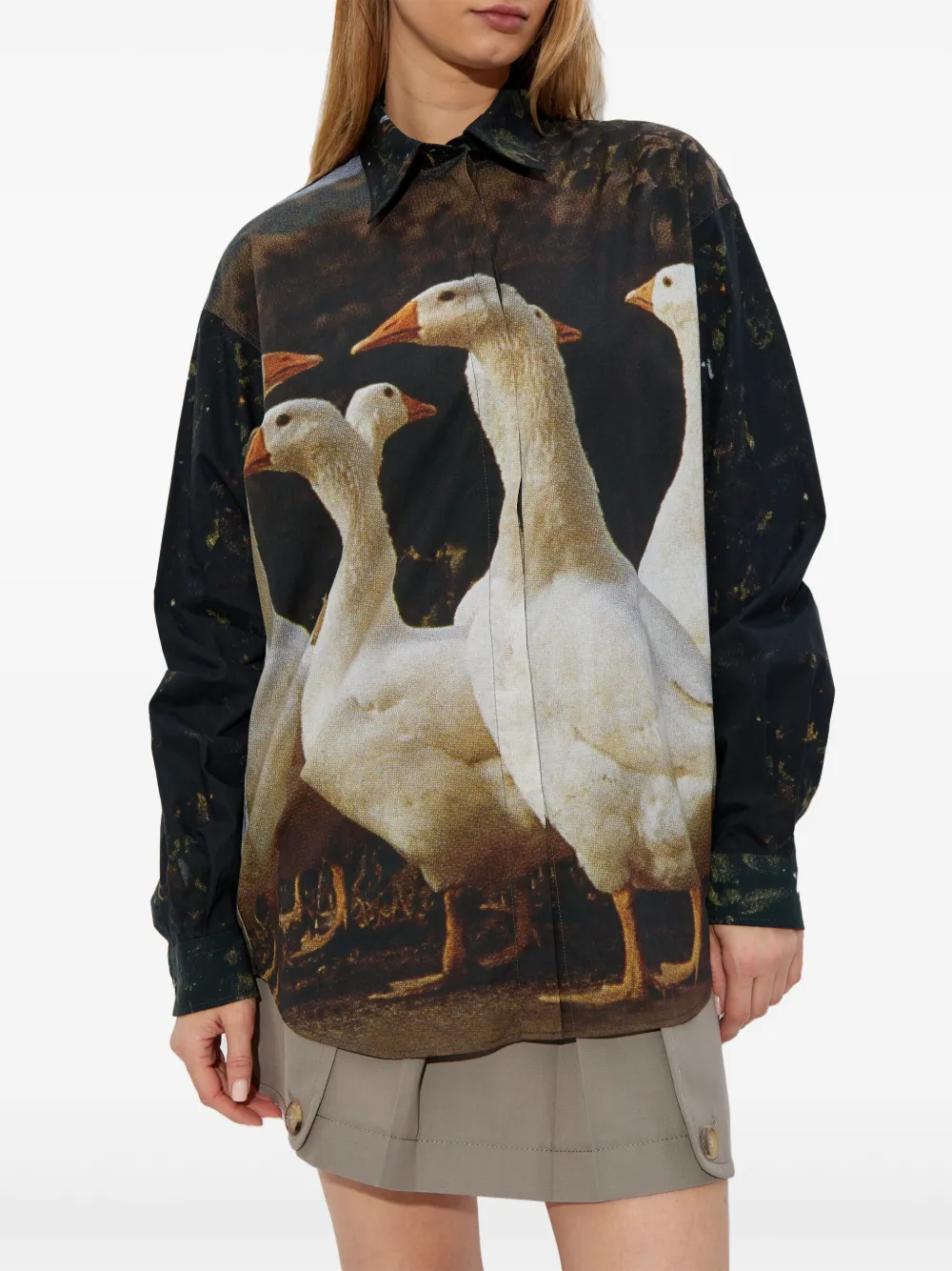 Moschino blouse met grafische print Zwart