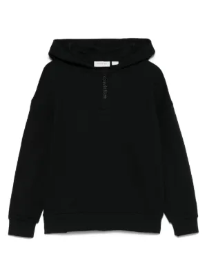 Moncler ロゴパッチ パーカー | ブラック | FARFETCH JP