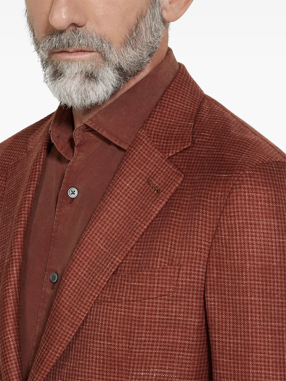 Shop Zegna Single-breasted Blazer In Brown