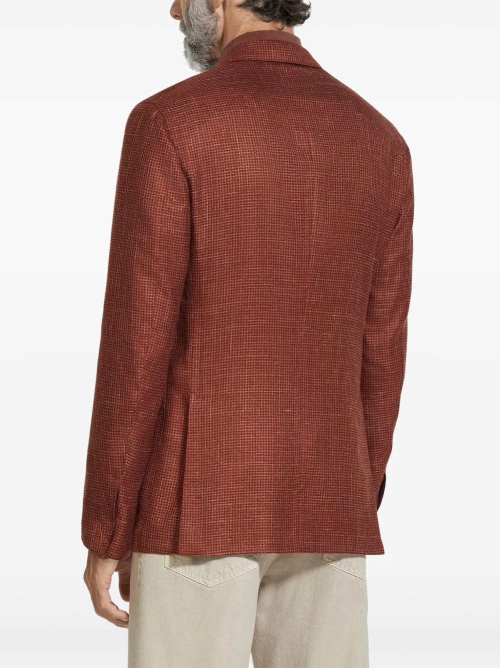 Shop Zegna Single-breasted Blazer In Brown