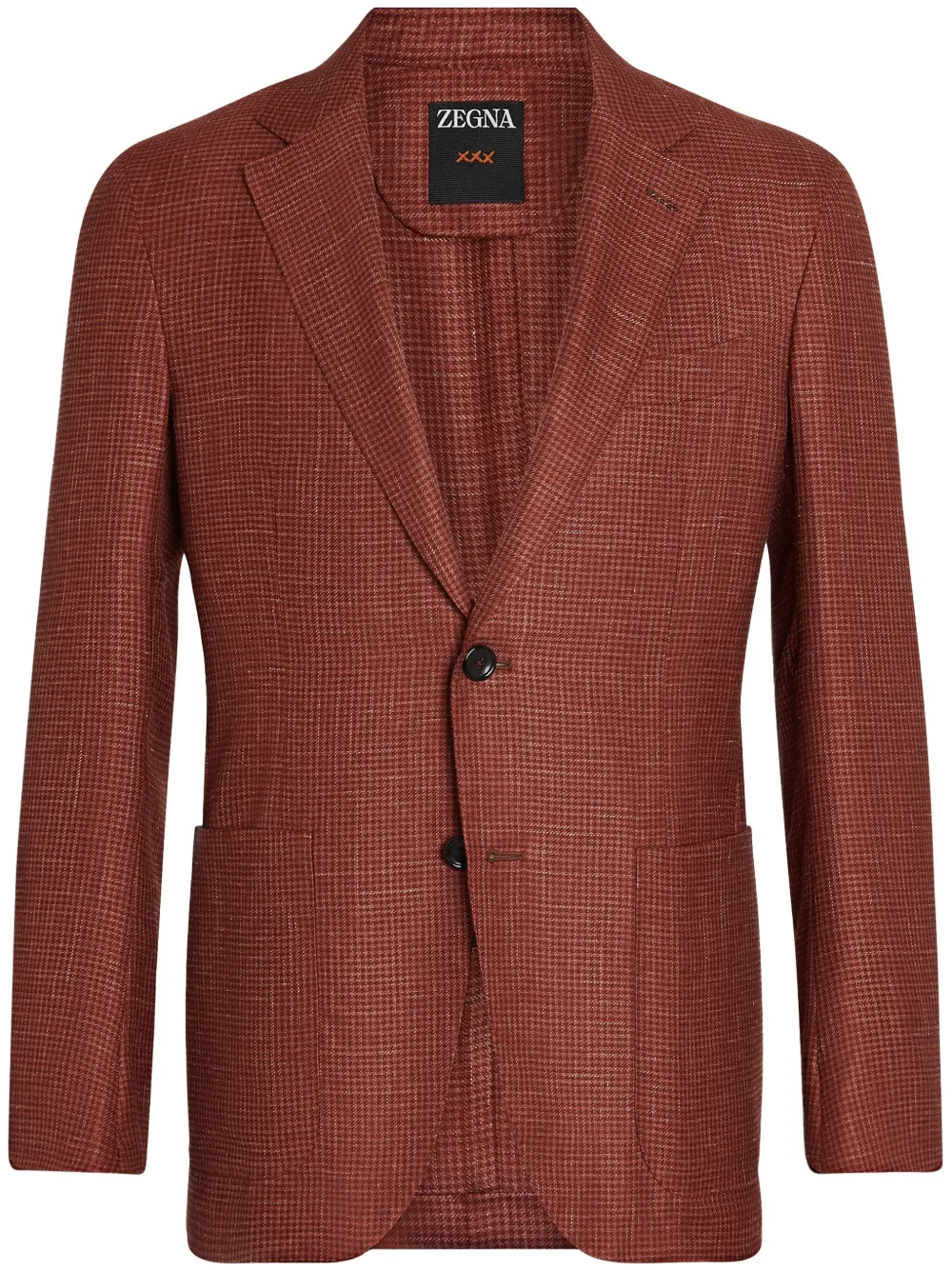 Zegna Blazer met pied-de-poule print Bruin