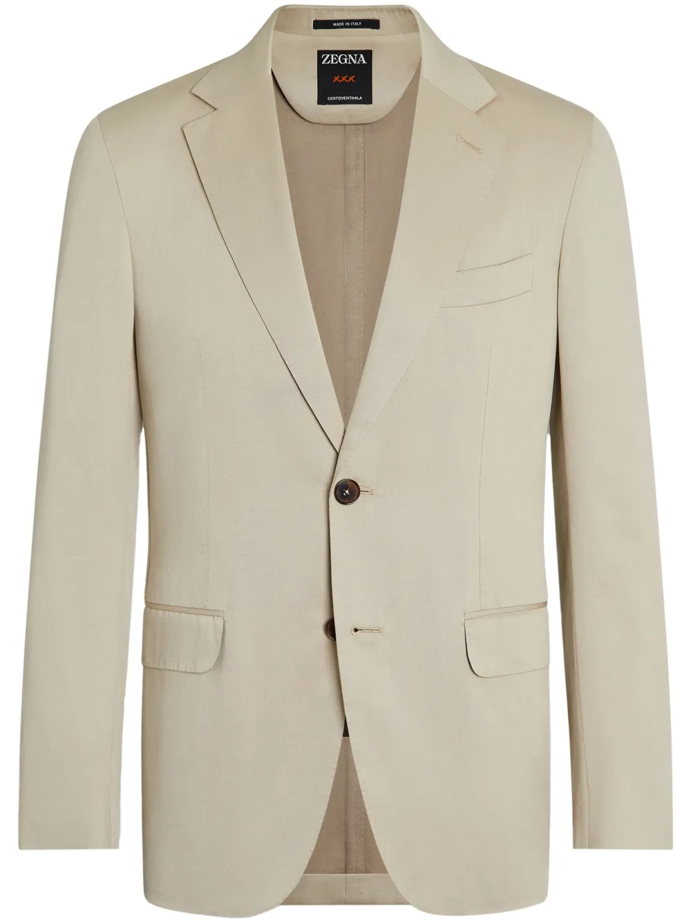 Zegna Blazer met enkele rij knopen Beige