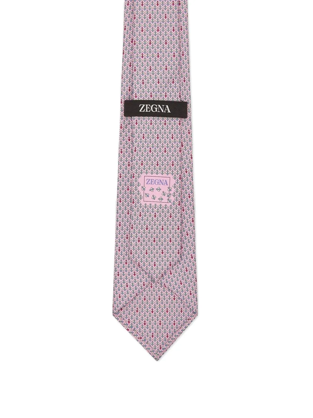 Zegna Bee-print Silk Tie In Pink