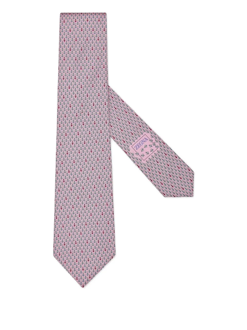 Zegna Bee-print Silk Tie In Pink