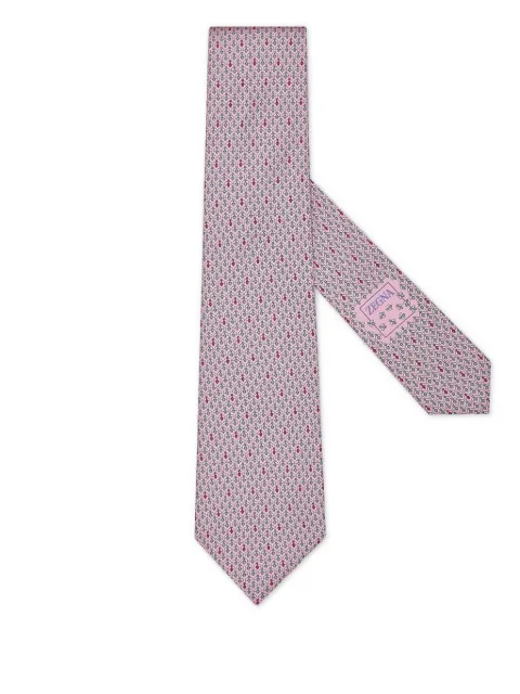 Zegna bee-print silk tie