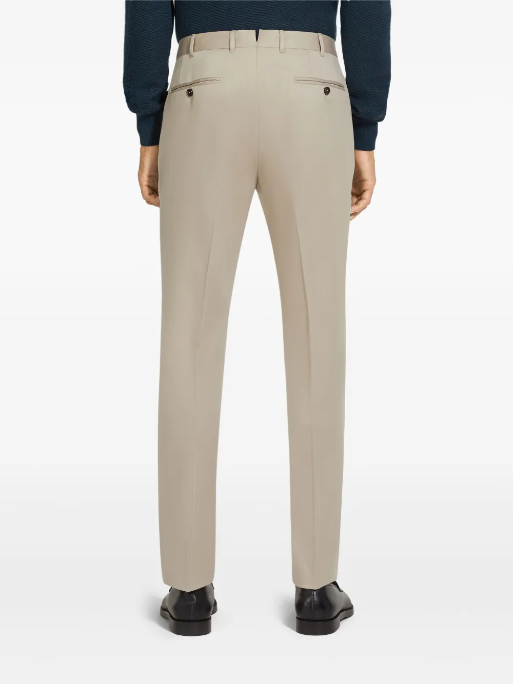 Shop Zegna Centoventimila Cotton-wool Trousers In 中性色