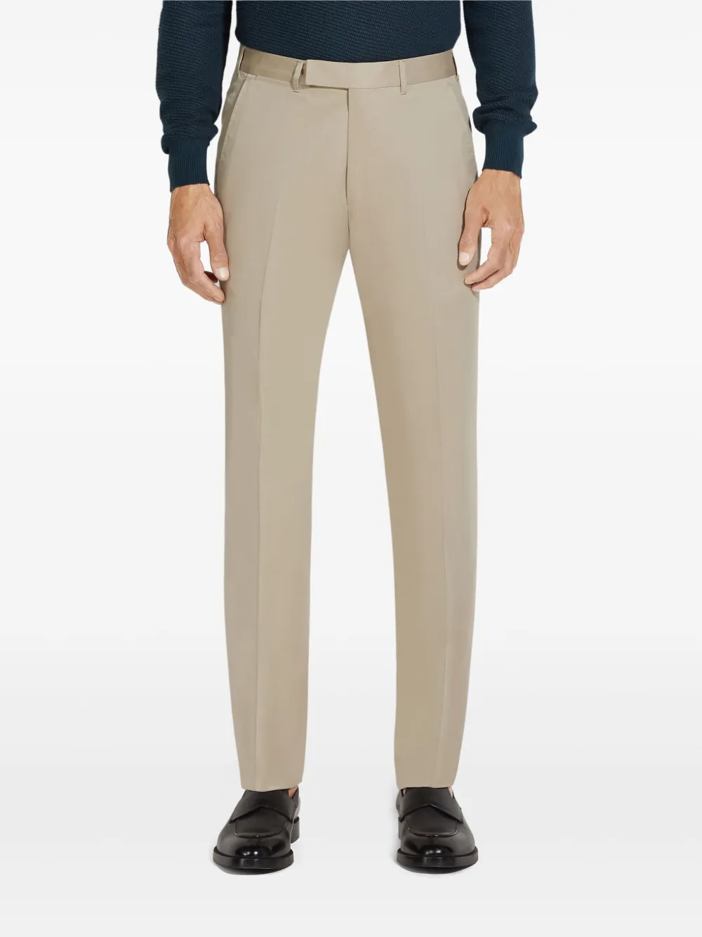 Shop Zegna Centoventimila Cotton-wool Trousers In 中性色