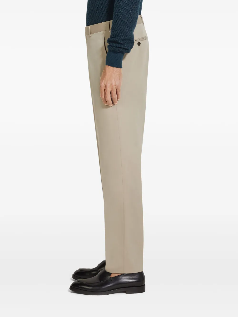 Shop Zegna Centoventimila Cotton-wool Trousers In 中性色
