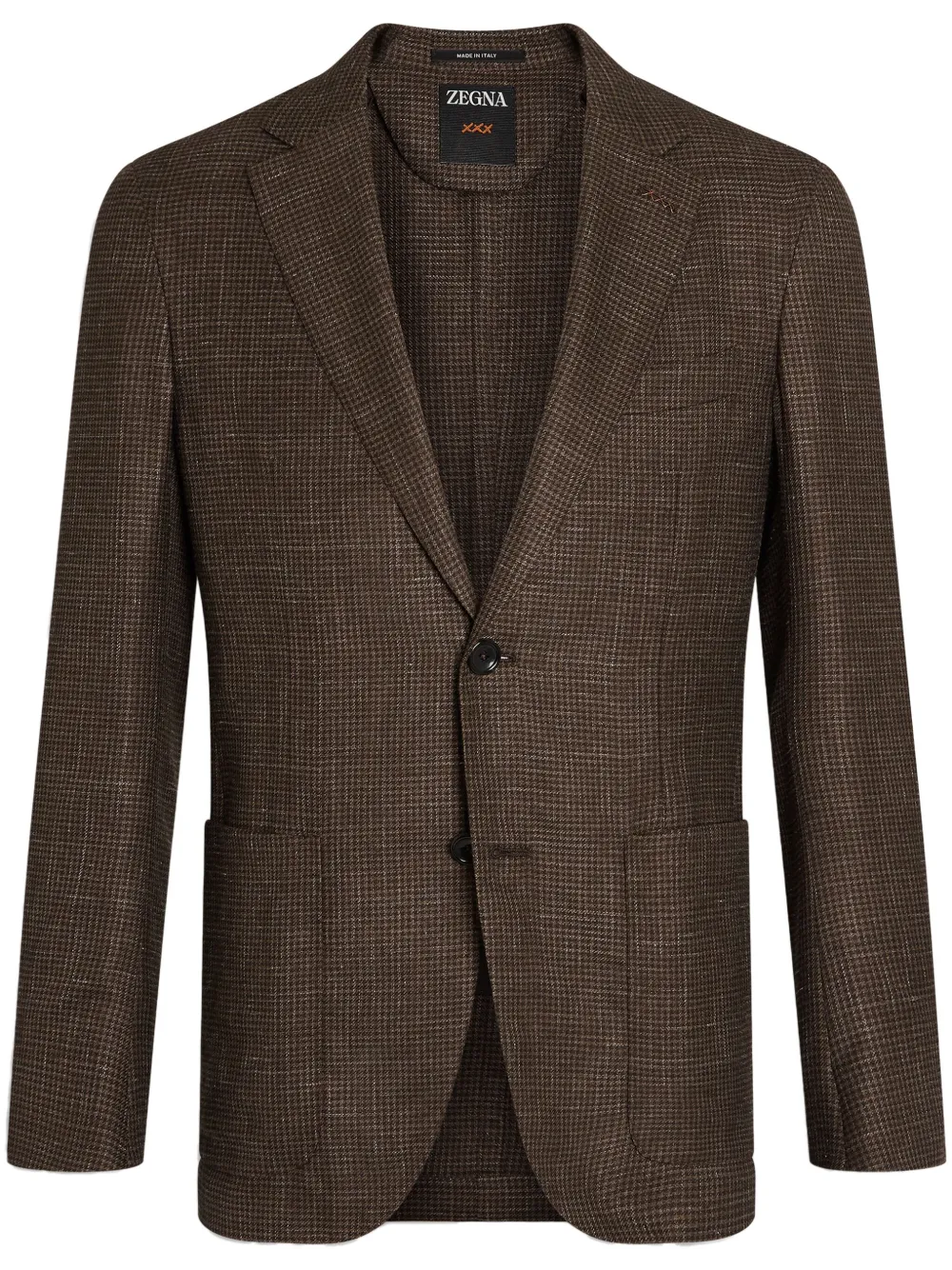 Zegna Blazer met pied-de-poule print Bruin