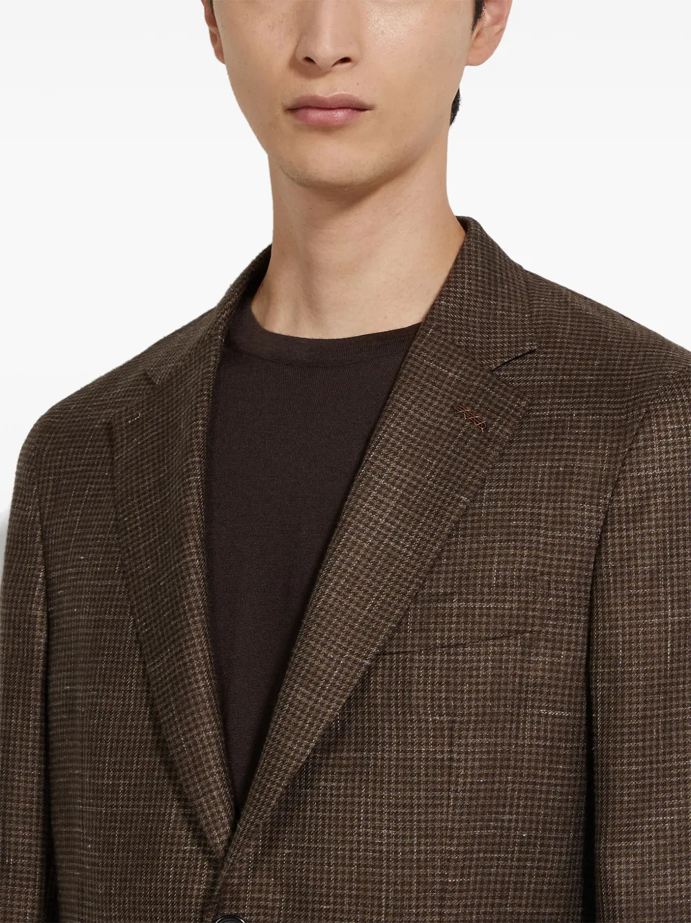 Zegna Blazer met enkele rij knopen Bruin