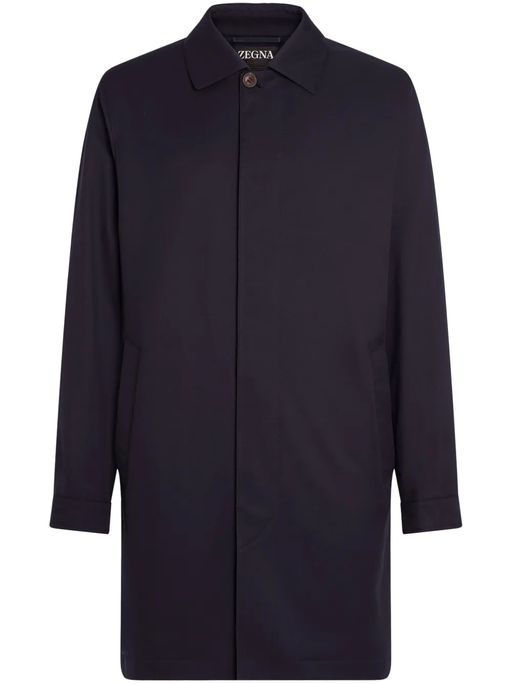 Zegna Button-up regenjas Blauw