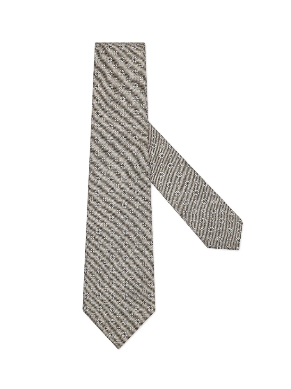 Zegna Floral-pattern Silk Tie In Neutral