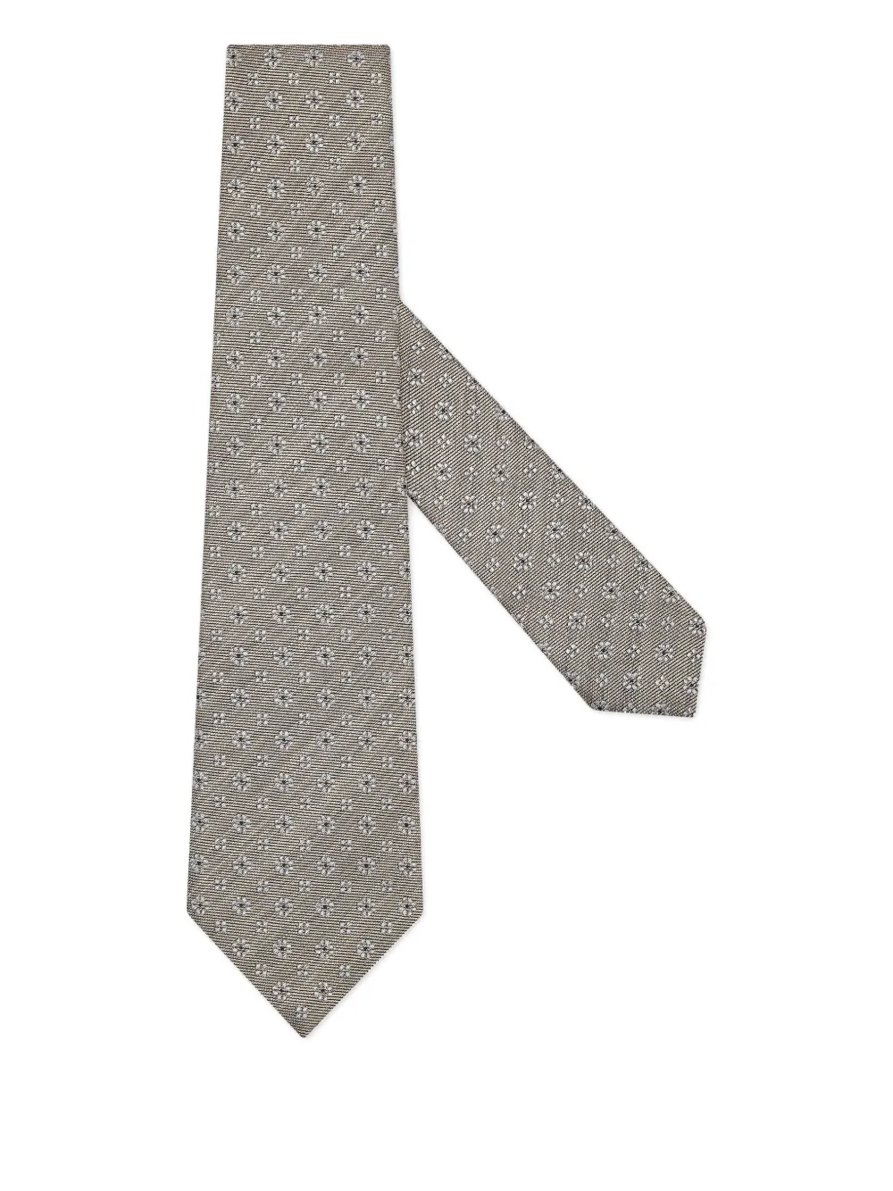 Zegna Floral-pattern Silk Tie In Neutral