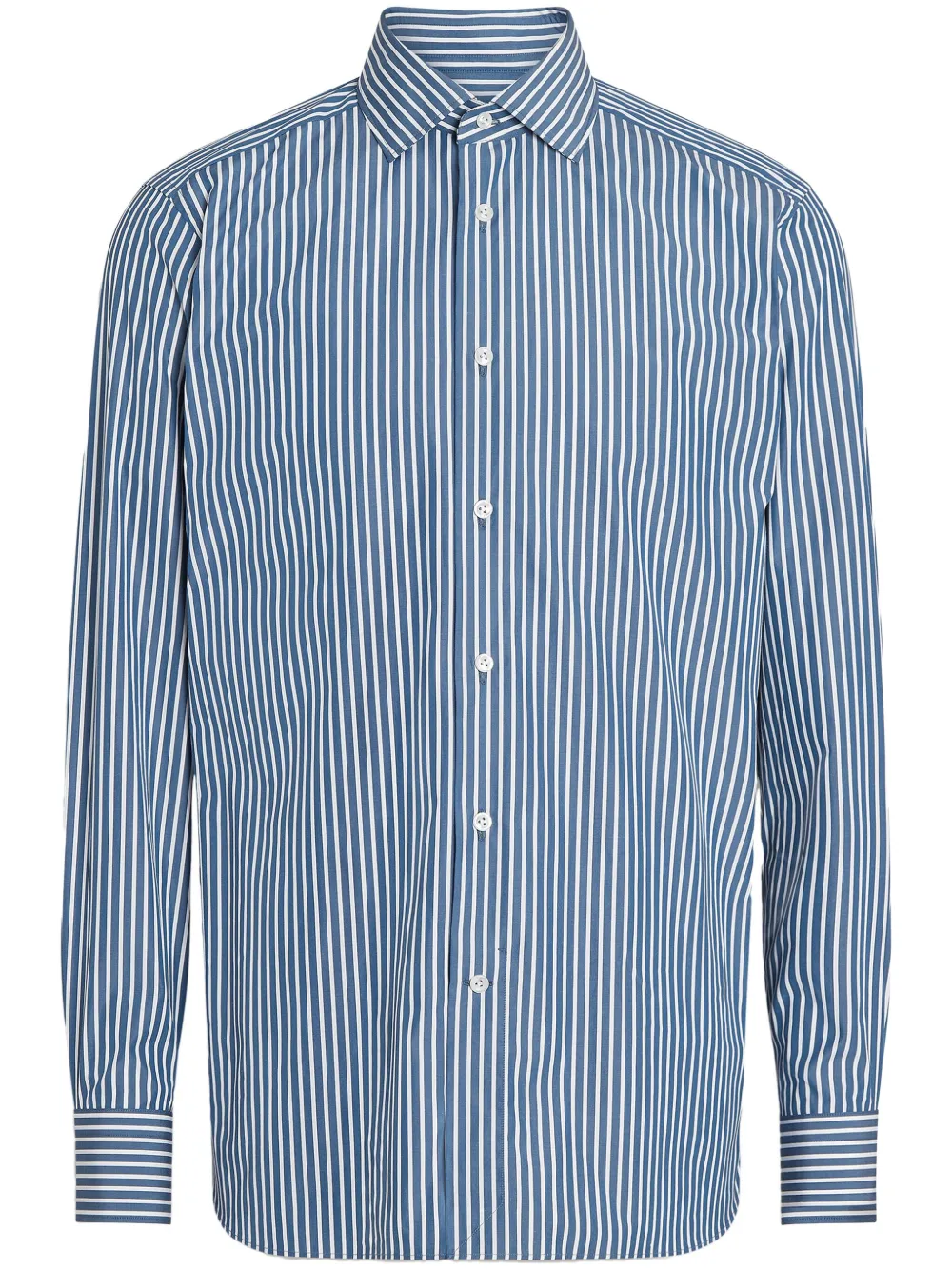 Zegna Centoventimila gestreept katoenen overhemd Blauw