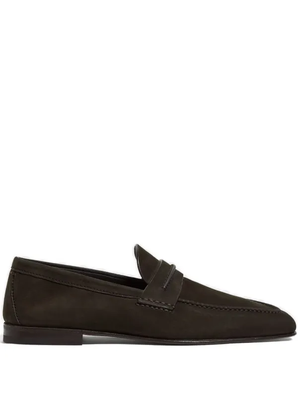Zegna レザー ペニーローファー | ブラウン | FARFETCH JP