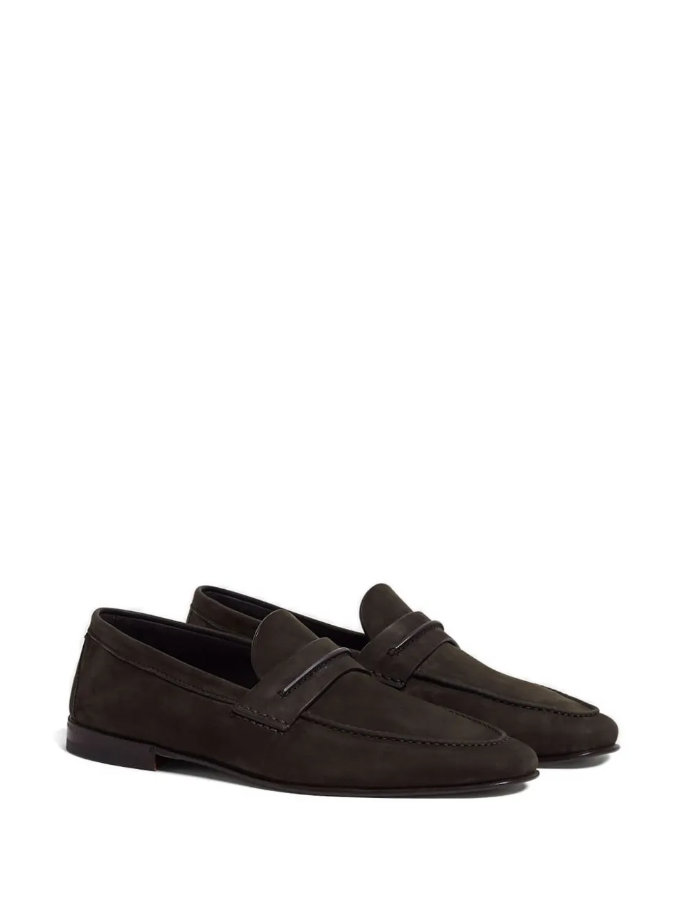 Zegna penny leather loafers Brown