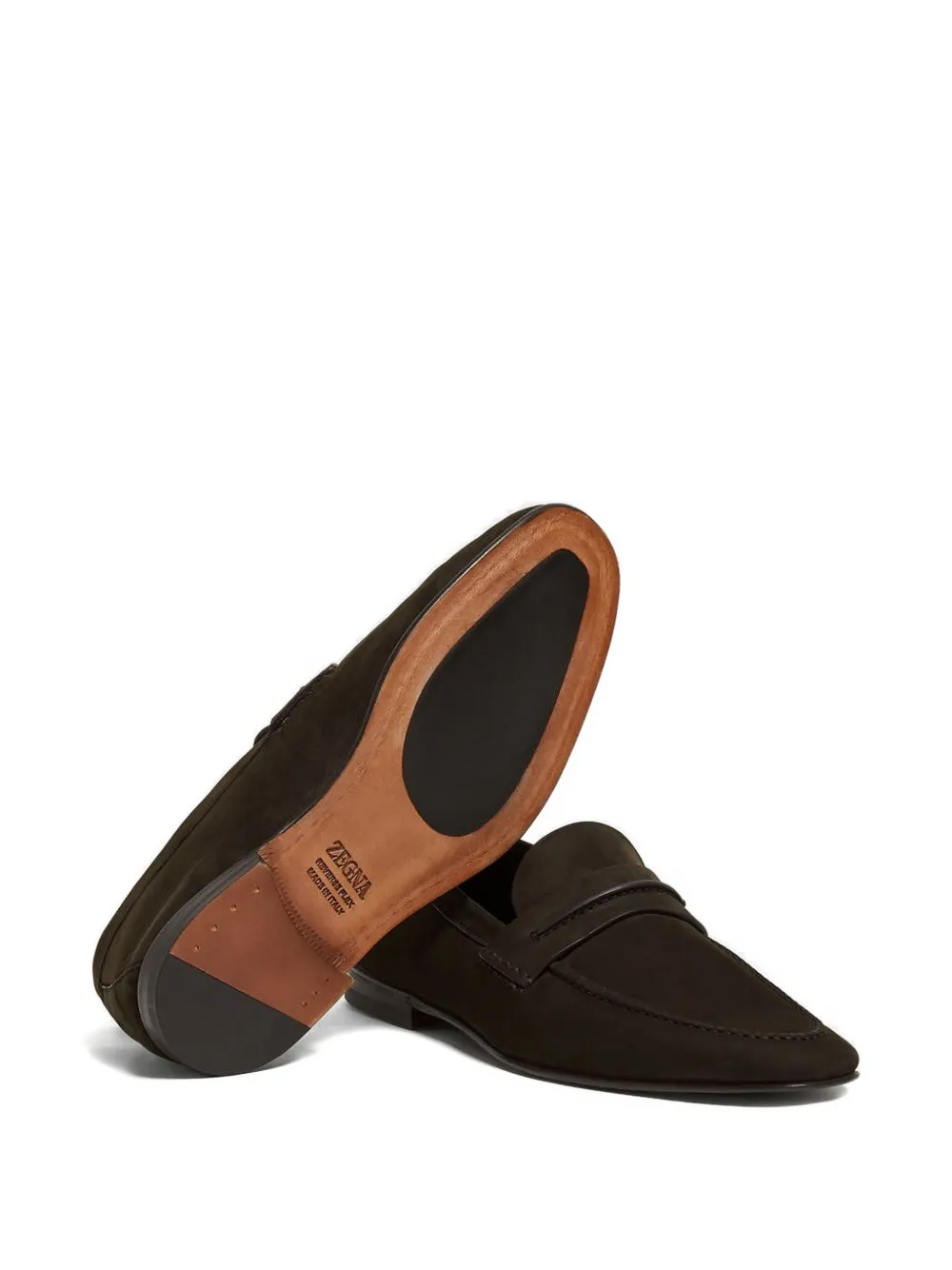 Zegna penny leather loafers Brown