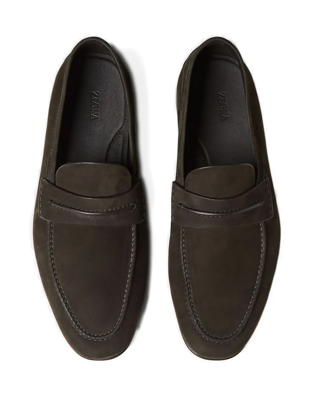 Zegna penny leather loafers Brown