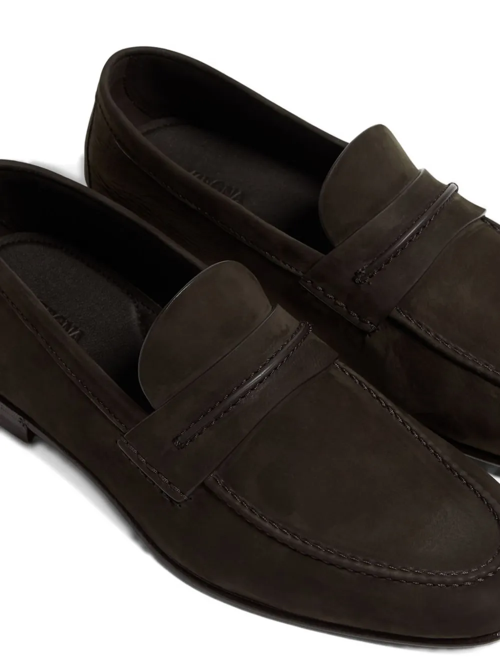 Zegna penny leather loafers Brown