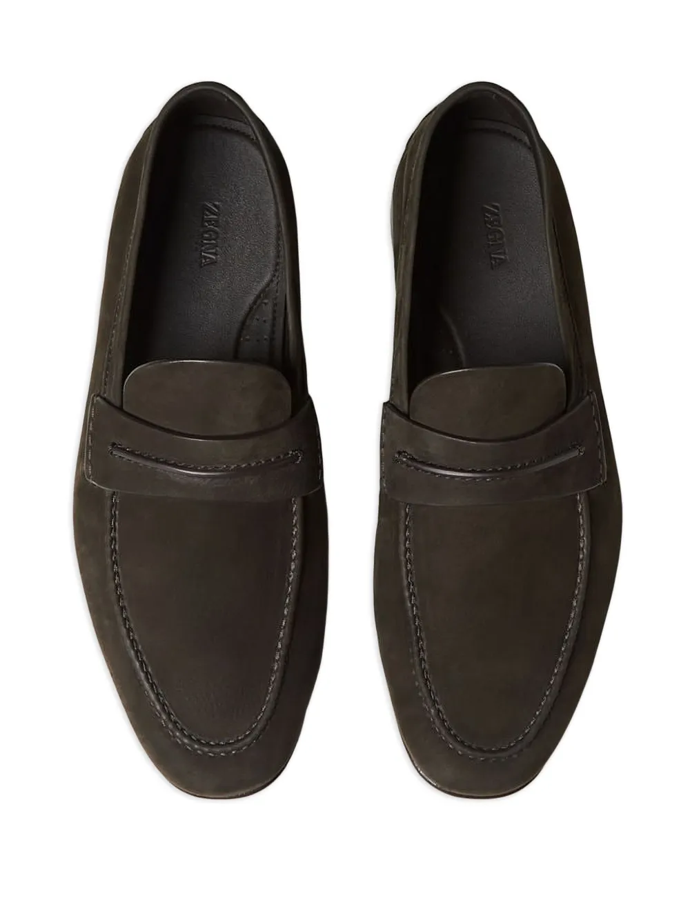 Zegna penny leather loafers Brown