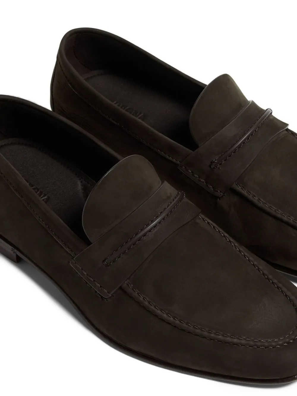Zegna penny leather loafers Brown