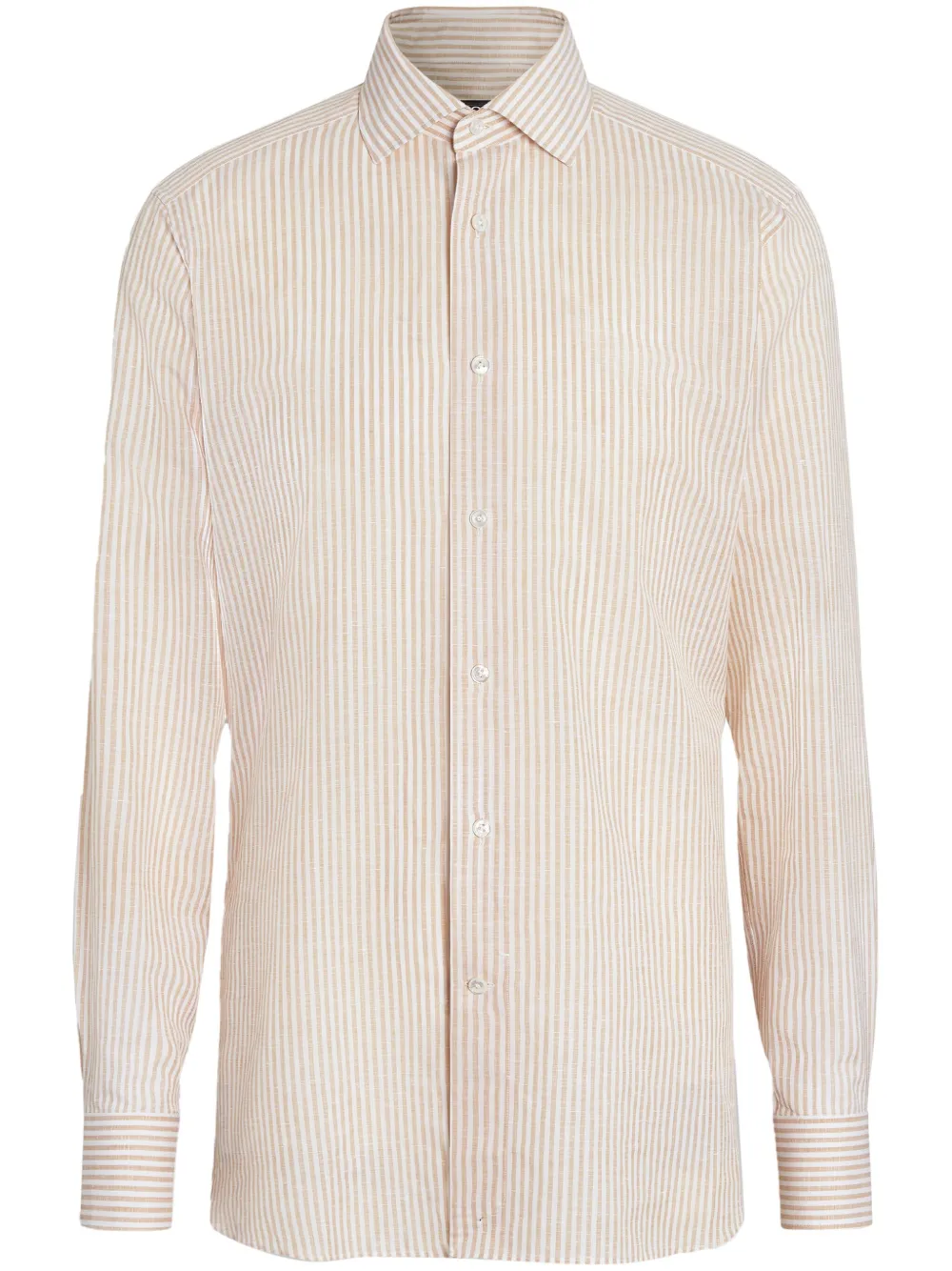 Zegna Centoventimila striped cotton-linen shirt | Yellow | Image 1
