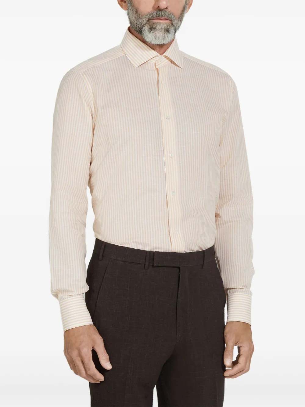 Zegna Centoventimila striped cotton-linen shirt | Image 2