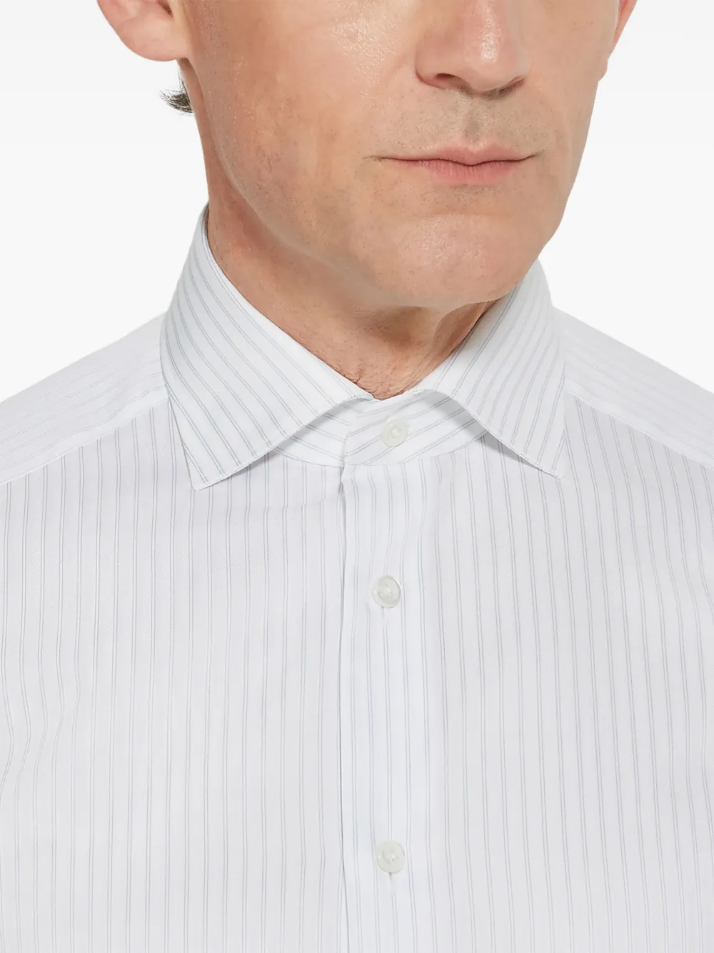 Zegna Structured Centoventimila katoenen overhemd Wit
