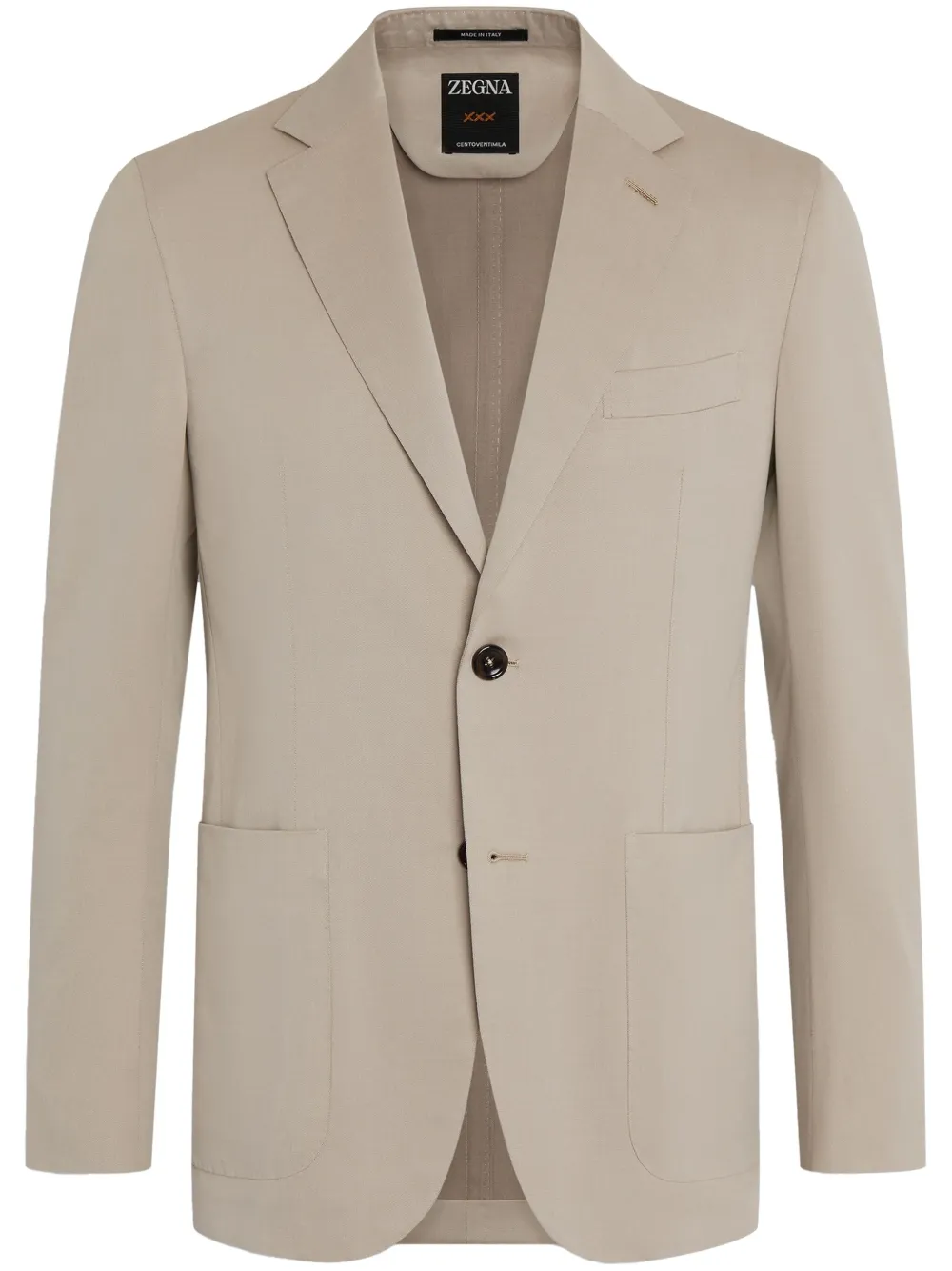 Zegna Single-breasted Blazer In Neutrals