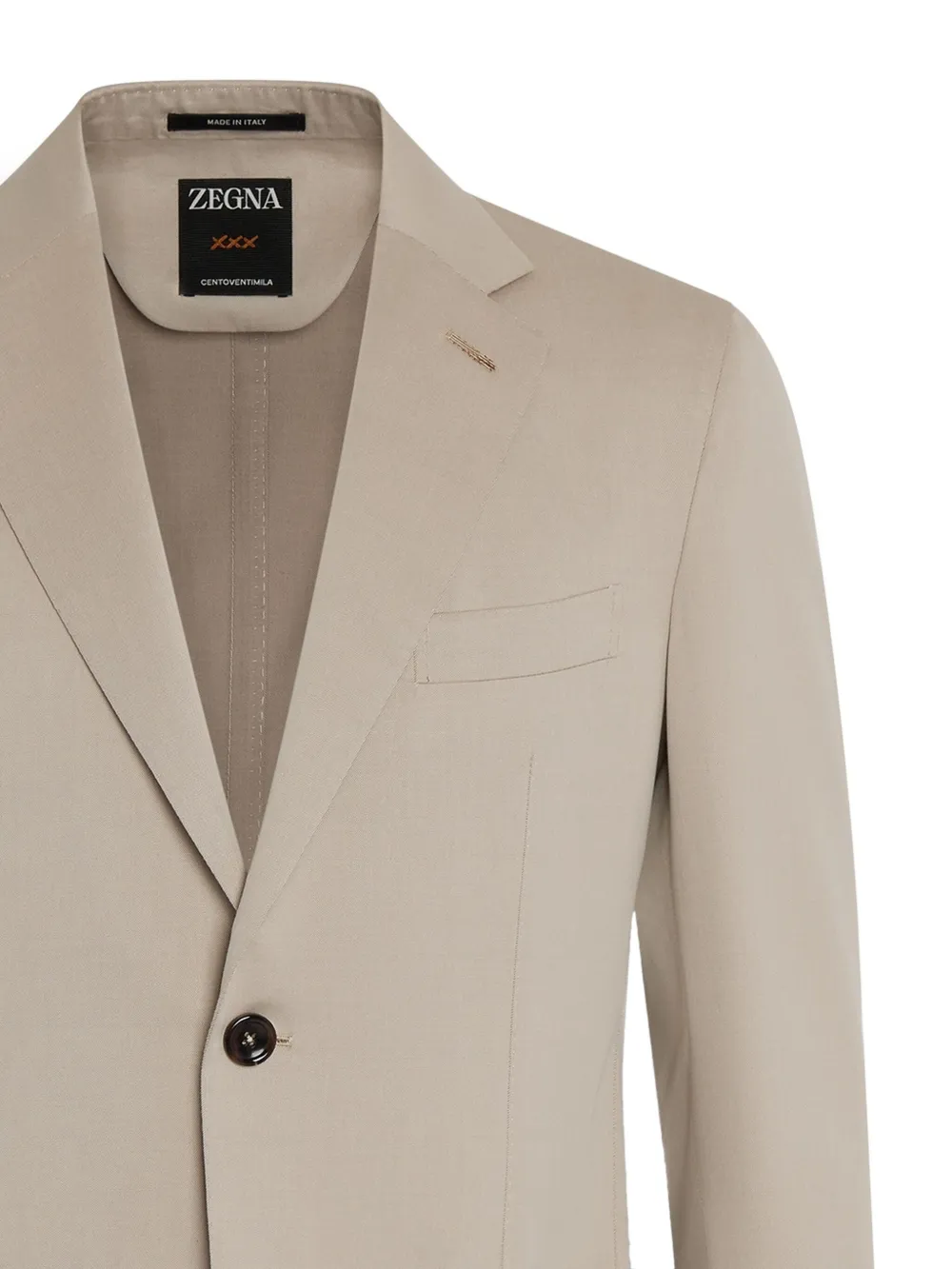 Zegna Single-breasted Blazer In Neutrals
